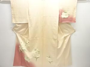未使用品　草花模様刺繍訪問着